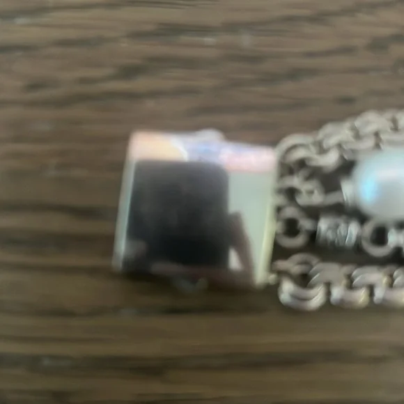 Michael Dawkins 925 Sterling Silver and Pearl Bracelet 8 inches - Picture 3 of 5